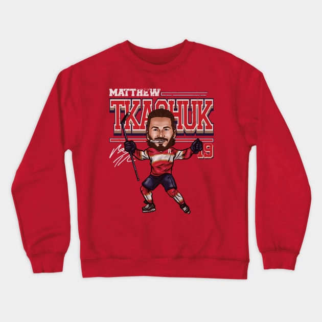 Matthew Tkachuk Florida Cartoon Crewneck Sweatshirt by ClarityMacaws